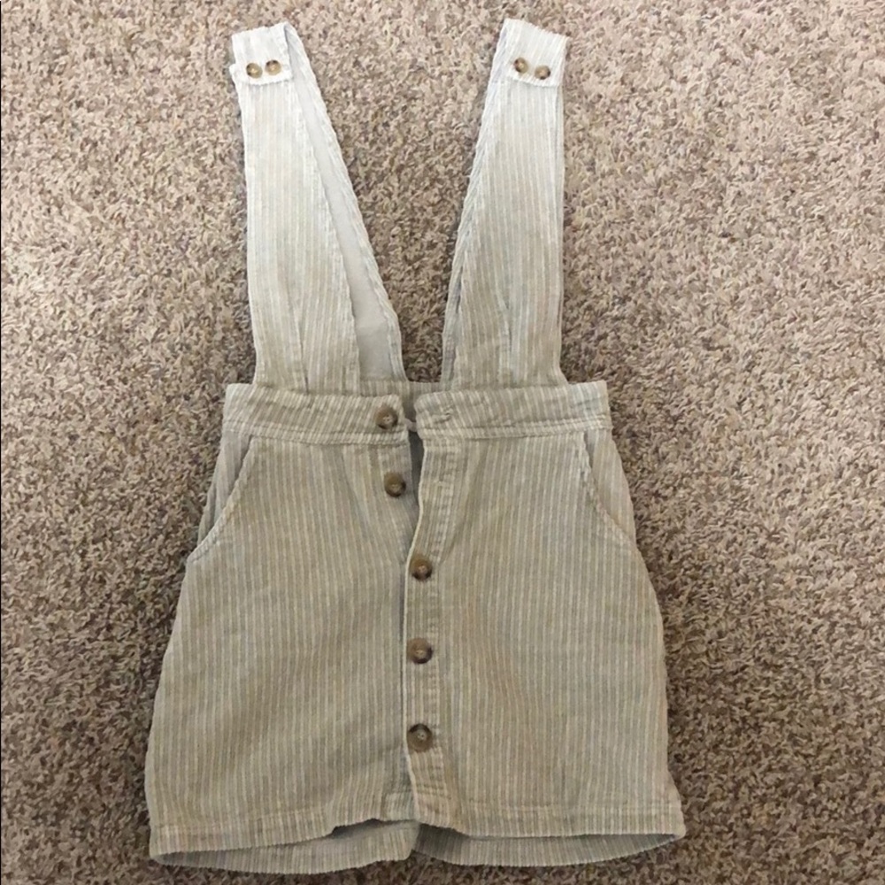 Overall like dress.